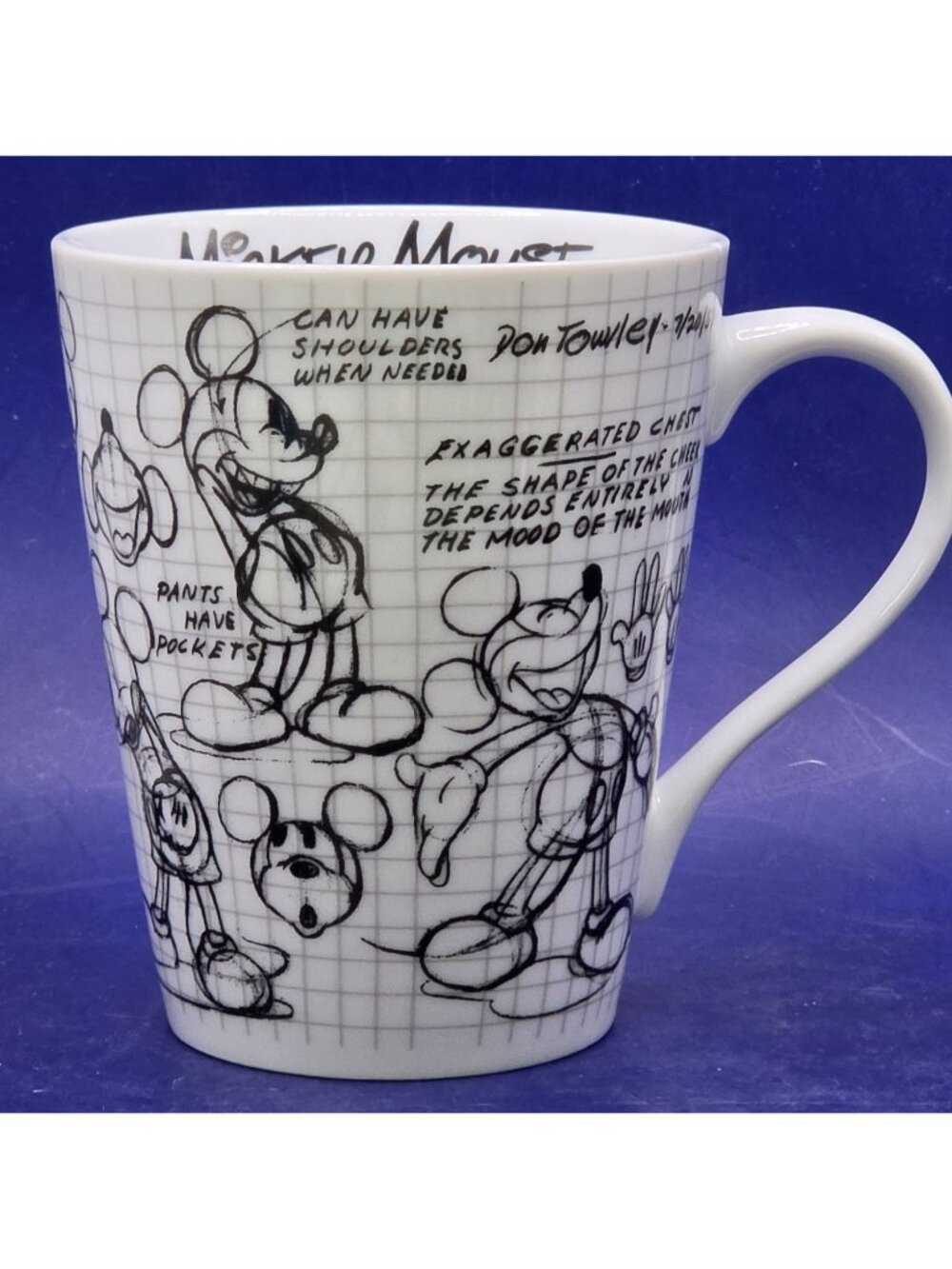 Disney Mickey Mouse Sketch Mug Jerry Leigh Don Towley Blueprint Cup